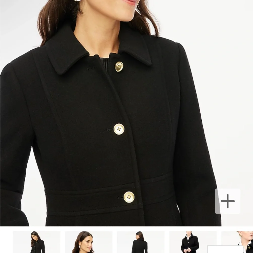 J. Crew Factory Women's Magenta Wool Pea Coat - Picture 2 of 8
